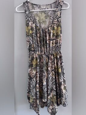 Traciel Small Boho Floral Dress Sleeveless Fit & Flare Above Knee Lightweight